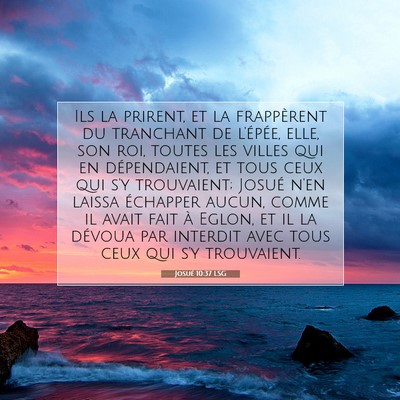 Josué 10:37 LSG Image du verset biblique