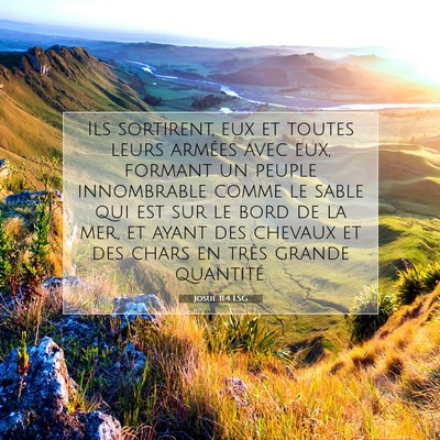 Josué 11:4 LSG Image du verset biblique