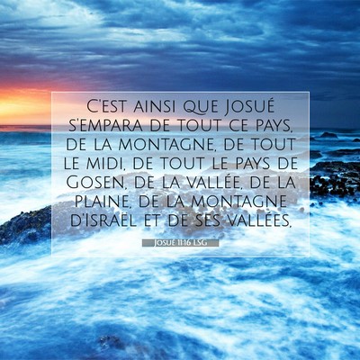 Josué 11:16 LSG Image du verset biblique