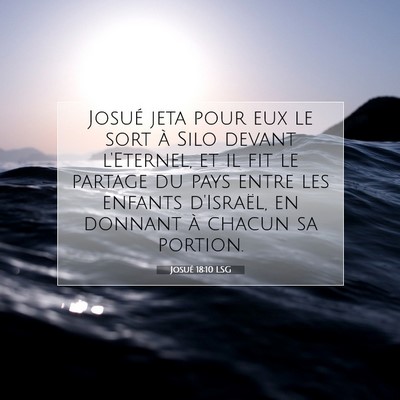 Josué 18:10 Verset biblique expliqué