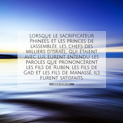 Josué 22:30 LSG Image du verset biblique