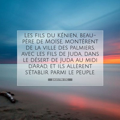 Juges 1:16 LSG Image du verset biblique