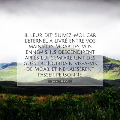 Juges 3:28 LSG Image du verset biblique