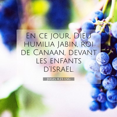 Juges 4:23 LSG Image du verset biblique