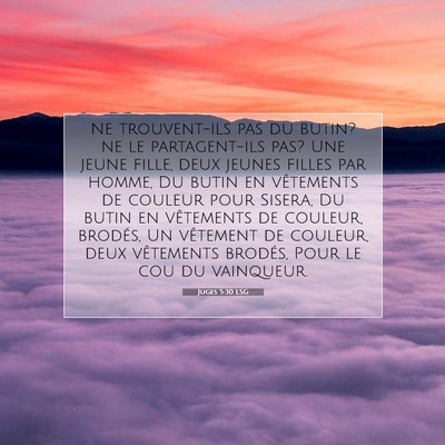 Juges 5:30 LSG Image du verset biblique