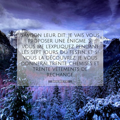 Juges 14:12 LSG Image du verset biblique