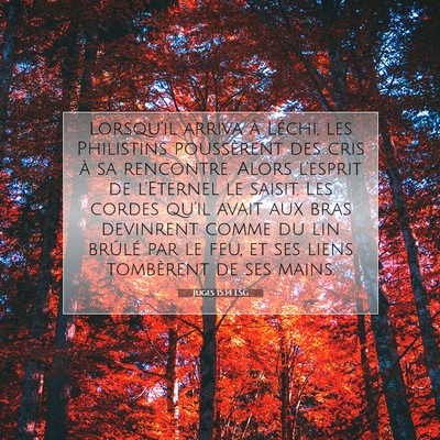 Juges 15:14 LSG Image du verset biblique