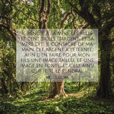 Juges 17:3 LSG Image du verset biblique