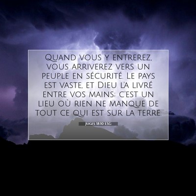 Juges 18:10 LSG Image du verset biblique