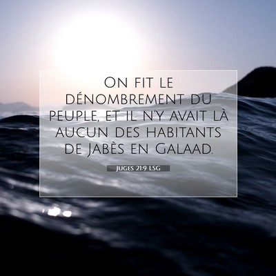 Juges 21:9 LSG Image du verset biblique