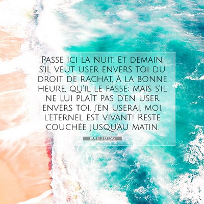 Ruth 3:13 LSG Image du verset biblique