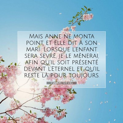 1 Samuel 1:22 LSG Image du verset biblique