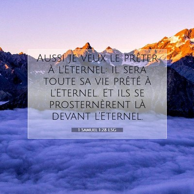 1 Samuel 1:28 LSG Image du verset biblique