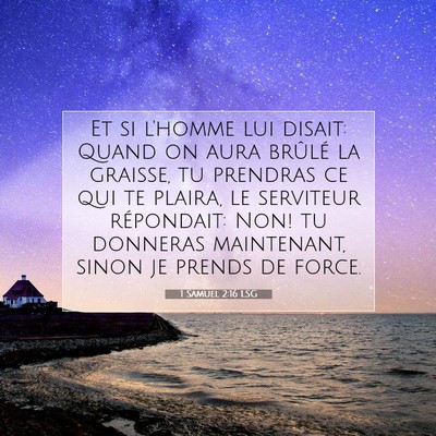 1 Samuel 2:16 LSG Image du verset biblique