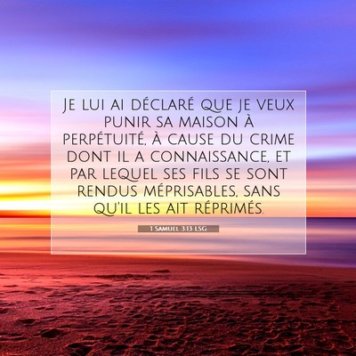 1 Samuel 3:13 LSG Image du verset biblique