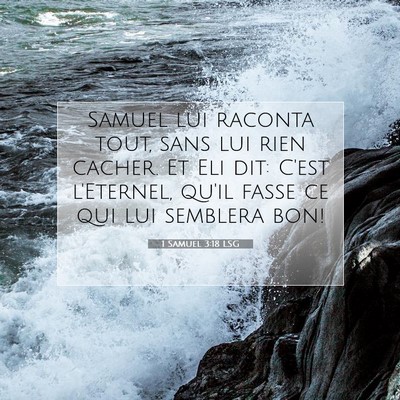 1 Samuel 3:18 Verset biblique expliqué