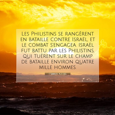 1 Samuel 4:2 LSG Image du verset biblique