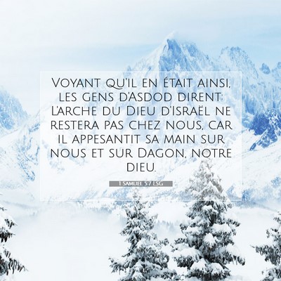 1 Samuel 5:7 LSG Image du verset biblique