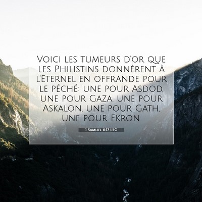 1 Samuel 6:17 LSG Image du verset biblique