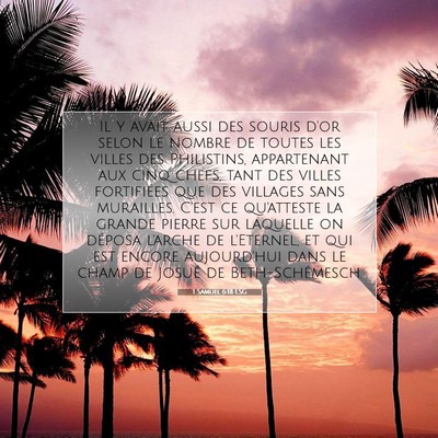 1 Samuel 6:18 LSG Image du verset biblique