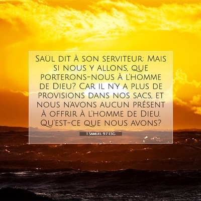 1 Samuel 9:7 Verset biblique expliqué