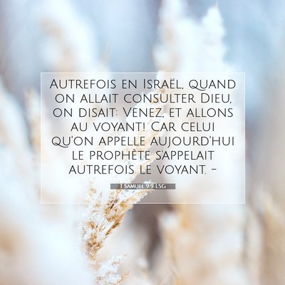 1 Samuel 9:9 LSG Image du verset biblique