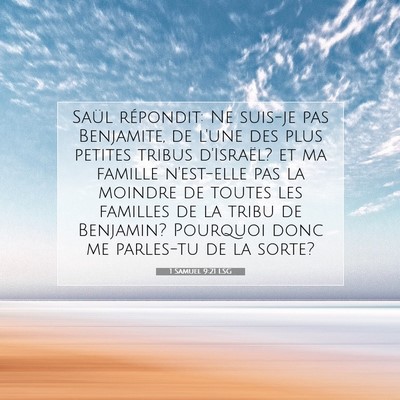 1 Samuel 9:21 LSG Image du verset biblique