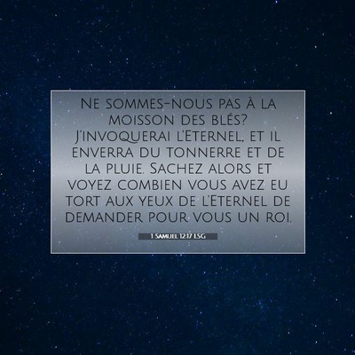 1 Samuel 12:17 LSG Image du verset biblique