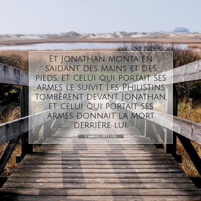 1 Samuel 14:13 LSG Image du verset biblique