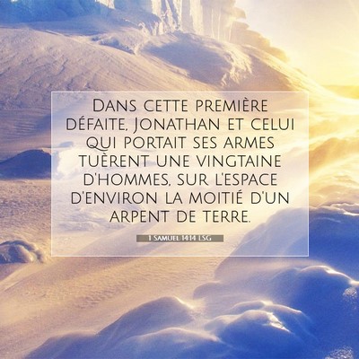 1 Samuel 14:14 Verset biblique expliqué