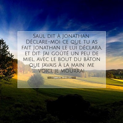 1 Samuel 14:43 LSG Image du verset biblique