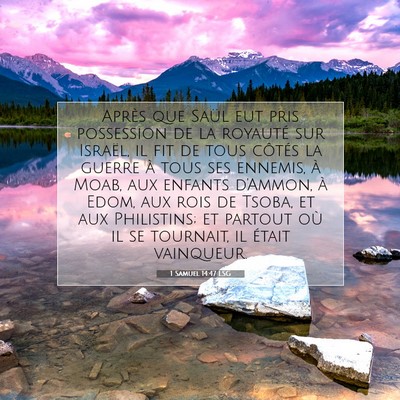 1 Samuel 14:47 LSG Image du verset biblique