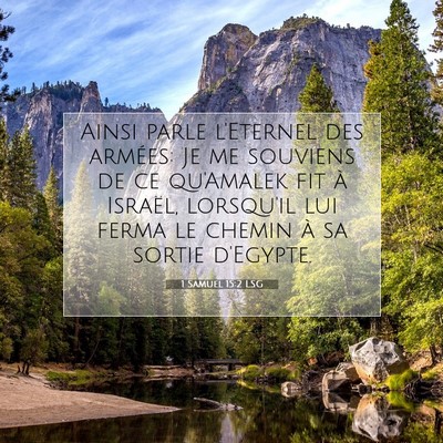 1 Samuel 15:2 Verset biblique expliqué