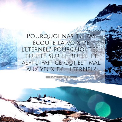 1 Samuel 15:19 LSG Image du verset biblique