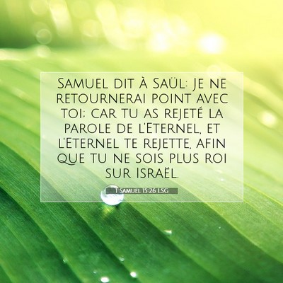 1 Samuel 15:26 Verset biblique expliqué