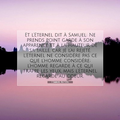 1 Samuel 16:7 LSG Image du verset biblique