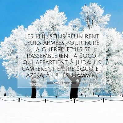 1 Samuel 17:1 LSG Image du verset biblique