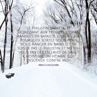 1 Samuel 17:8 LSG Image du verset biblique