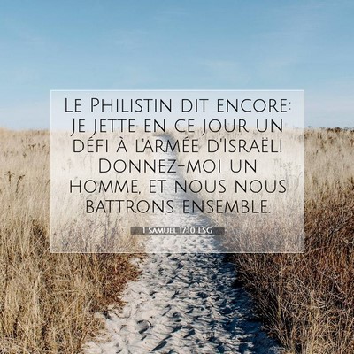 1 Samuel 17:10 LSG Image du verset biblique