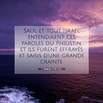 1 Samuel 17:11 LSG Image du verset biblique