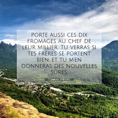 1 Samuel 17:18 LSG Image du verset biblique