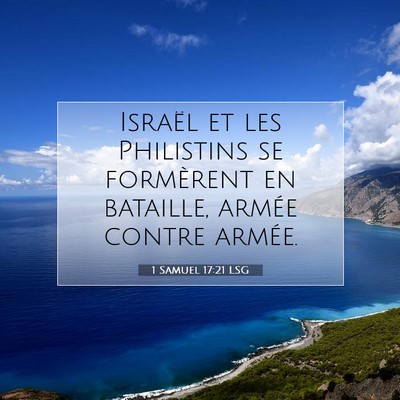 1 Samuel 17:21 LSG Image du verset biblique