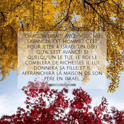 1 Samuel 17:25 LSG Image du verset biblique