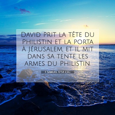 1 Samuel 17:54 LSG Image du verset biblique