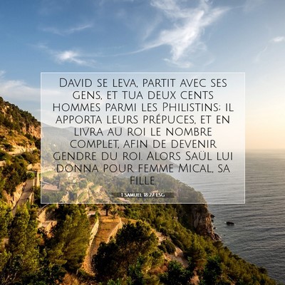 1 Samuel 18:27 LSG Image du verset biblique