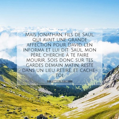 1 Samuel 19:2 LSG Image du verset biblique