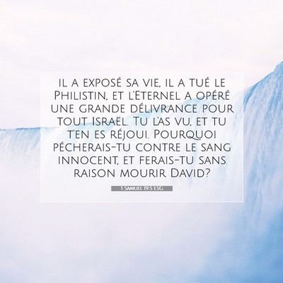 1 Samuel 19:5 LSG Image du verset biblique