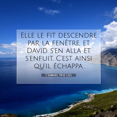 1 Samuel 19:12 LSG Image du verset biblique