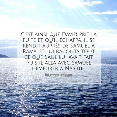 1 Samuel 19:18 LSG Image du verset biblique