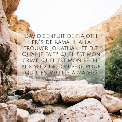 1 Samuel 20:1 LSG Image du verset biblique